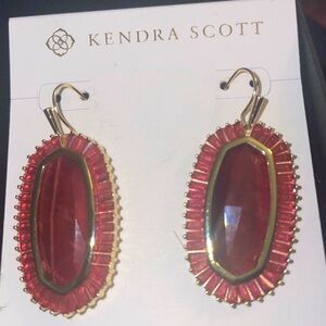 Kendra Scott Gold Burgundy Earrings